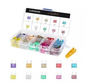 100 Pcs Mini Fuses Kit, Blade Fuse Assortment Kit 3A/5A/7.5A/10A/15A/20A/25A/30A - Picture 1 of 5