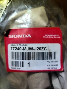 Honda 77240-MJW-J20ZC Right Rear Type 1 Cowl Genuine OEM New - Picture 1 of 2
