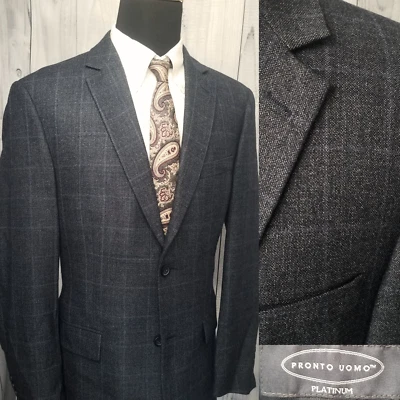 Blazer Chaqueta Abrigo Deportivo Pronto Uomo "Platino" Hombre 42L Gris Azul 👉¡Hermosa! Foto 1 de 4