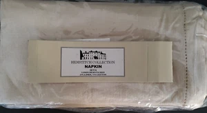 Hemstitch Collection Napkin 25% Linen 75% Cotton Natural Color 20X20 Set of 6 - Picture 1 of 5