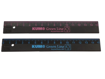 KUM GMBH & CO. KG KUM nachhaltiges Lineal, 15 cm, Serie Green Line aus 90% Recycled Plastik, L 1