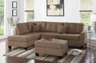 Albi 3 Piece Sectional Sofa Set Covers In Coffee Polyfiber