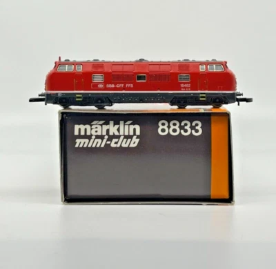 Z Scale Marklin Mini-Club 8833 Swiss AM 4/4 Diesel Locomotive Original Box (B) - Image 1 of 4