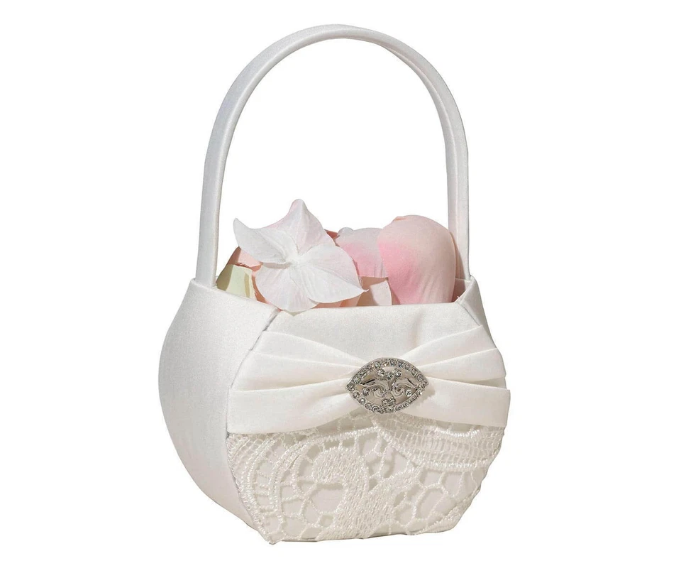 Cesta niña flor encaje blanco vintage Foto 1 de 1