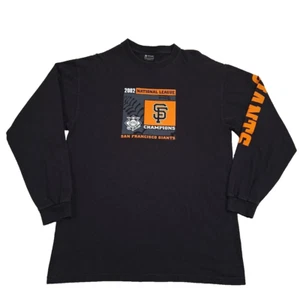 Vintage 2002 San Francisco Giants SF MLB Y2k Black Long Sleeve T-Shirt. Sz L. - Picture 1 of 8