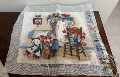 Finished Room Full Of Memories Handmade Dimensions Needlepoint Canvas Wool Yarn - Image 1 of 2