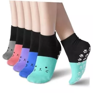 Pilates Grip Socks for Women Cat Socks for Cat Lovers Cute Funny Color 16 - Picture 1 of 7