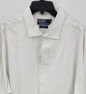 Polo Ralph Lauren Estate Formal Tuxedo Shirt VTG White French Cuff Mens 2XL - Picture 1 of 12