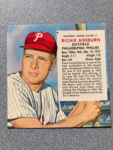 1954 RED MAN tobacco RICHIE ASHBURN #1NL (No tab) 🔥HOF🔥PHILLIES LEGEND🔥 tack! - Picture 1 of 3