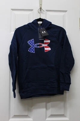 Under Armour Niños Freedom Pullover Rival Sudadera con Capucha-Azul Marino-Jóvenes Mediano-NUEVO CON ETIQUETAS Foto 1 de 2