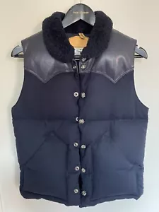 ROCKY MOUNTAIN FEATHERBED X AKM Christy Down Vest - Navy Wool - Size 38 - Picture 1 of 10