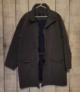 Nautica Mens $250 Water Resistant Cotton Blend Trench Coat Rain Jacket Sz Large - Picture 1 of 7