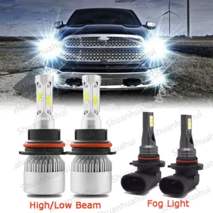 For 2003 2004 05 Dodge Ram 1500 2500 3500 4X 6000K LED Headlight+fog Light Bulbs - Picture 1 of 13