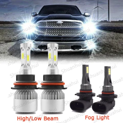 For 2003 2004 05 Dodge Ram 1500 2500 3500 4X 6000K LED Headlight+fog Light Bulbs - Image 1 of 4