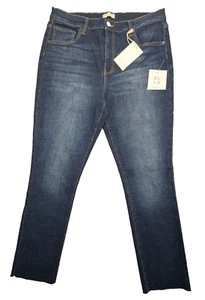 Oliver Logan Jeans Womens 32W 31L Denim Crosby Relaxed Taper Bohemian Fringe - Picture 1 of 15