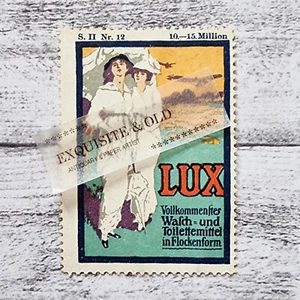 LUX Wasch Toilettenmittel Flockenform Frauen Werbung Vintage Reklamemarke Deko - Picture 1 of 2