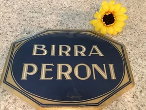RARE Vtg BIRRA PERONI Italian Beer TIN Metal SIGN Advertising 9.5” x 6.5” Bar - Picture 1 of 21