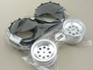 Tamiya Blockhead Motors Wild One Silver Plated Rear Wheels & Spike Tires Vintage - Picture 1 of 6
