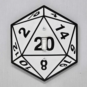 D20 Lichtschalter Abdeckung RPG Rollenspiel Dungeons & Dragons Würfel Brettspiel Zuhause - Bild 1 von 7