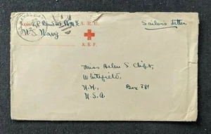 1918 US Navy Base Red Cross Cover to Whitefield New Hampshire - Picture 1 of 2