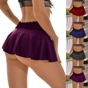 Womens Sexy Micro Mini Skirt Pleated School Girl Mini Short Dress Skirts Cosplay - Picture 1 of 14