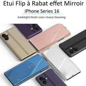 Coque Etui Portefeuille iPhone 11 12 13 14 15 16 Flip Rabat Housse Case Cover - Photo 1 sur 14