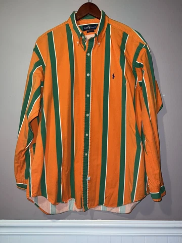 VINTAGE 1990's RALPH LAUREN POLO FLORIDA A & M RATTLERS COLORWAY BUTT DOWN SHIRT Cover