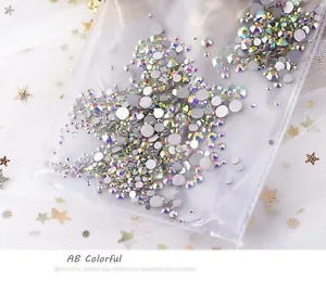 120pcs 3D Mixed SS4-SS20 Crystal Gold/Silver FlatBack Rhinestones Nail Art Decor - Picture 1 of 15
