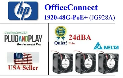 Pack 3x *Quiet* Replacement Fans for HP OfficeConnect 1920-48G-PoE+ (JG928A) - Image 1 of 4