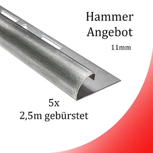 5x Viertelkreis Edelstahlschiene Fliesenschiene Fliesenprofil 11mm gebürstet - Bild 1 von 6