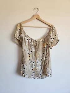 Escada Sheer Silk Blouse, Size 44, Warm Neutral Paisley, Coquette Spring Summer - Picture 1 of 6