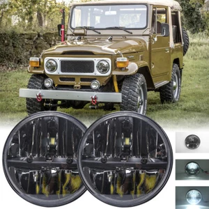 7" Round LED Headlights Hi/Lo Beam for Toyota Land Cruiser for Wrangler JK 2PCS - Picture 1 of 12