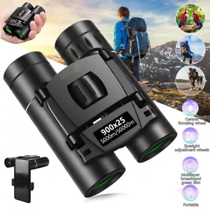Potentes binoculares con zoom militar 900x25 óptica día/noche baja caza con soporte - Imagen 1 de 12
