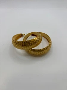 FAshion Design Gold Plated 2" Round Earring For Women - Picture 1 of 1