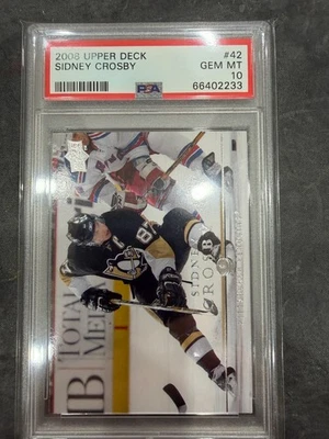 2008 Upper Deck Sidney Crosby #42 PSA 10 GEM MINT - Image 1 of 2