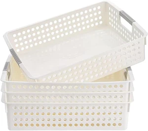 4-Pack Plastic Storage Baskets, Portable Storage Boxes, Desktop Sundries Storage - Picture 1 of 12