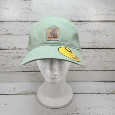 Carhartt Canvas Strapback Hat Green Adjustable One Size Cap 100% Cotton - Image 1 of 4