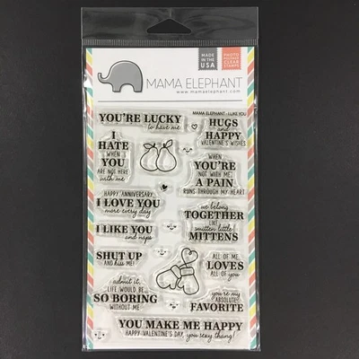Juego de estampillas transparentes Mama Elephant I Like You amor aniversario mensajes de San Valentín Foto 1 de 2