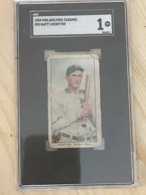 1909 Philadelphia Caramel E95 Matty McIntyre #8 (RC) - Image 1 of 2