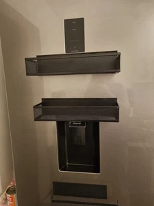Metallisches,selbsthaftendes Kühlschrank Regal 2er Set Schwarz  - Bild 1 von 4