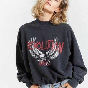 ANINE BING Saint Revolution Sudadera Cuello Redondo Lavada Negra S - Imagen 1 de 10