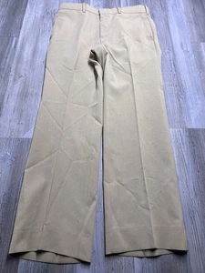 Vintage Levis Action Slacks Mens Size 34x30 Khaki Tan Dress Pants Slash Pocket - Picture 1 of 14