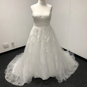 Donna Lee Brides Strapless Sweetheart Lace Tulle Overlay Wedding Dress UK 16 ? - Picture 1 of 22
