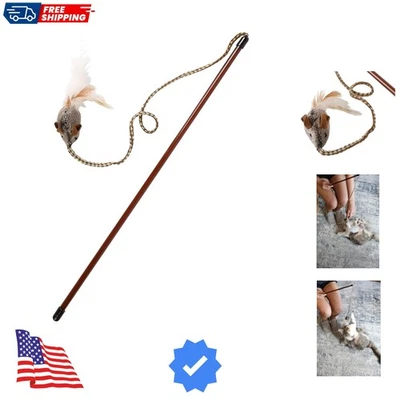 Play-N-Squeak Feathered Cat Wand - Stimulating Play & Stress Relief for Cats - Image 1 of 4