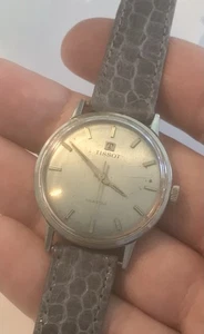 Vintage TISSOT Sea Star 17j Cal 781 Stainless Steel Grey Dial Men’s Watch 33mm - Picture 1 of 15