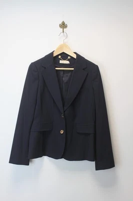 Tory Burch Blazer Jacket Navy Gold Buttons Size 10 - Image 1 of 4