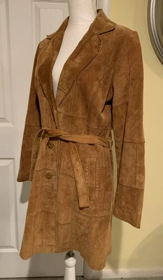Vintage Wilsons Leather Maxima Patchwork Suede Coat Jacket Womens M Boho 70s - Image 1 of 4
