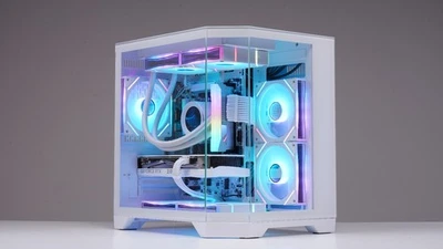 Aquarium PC Gamer Gehäuse Glas Midi Tower Micro-ATX ITX Dreamer + 3 Lüfter Weiß - Bild 1 von 4