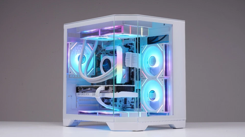 Aquarium PC Gamer Gehäuse Glas Midi Tower Micro ATX ITX Dreamer + 3 Lüfter Weiß - Bild 1 von 4