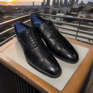 Ted Baker London Fhares Kappe Zehe Oxford schwarz Leder Derby Schnürschuhe Herren Größe 13 - Bild 1 von 9